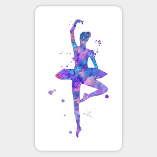 Purple Ballerina Watercolor Painting Sticker